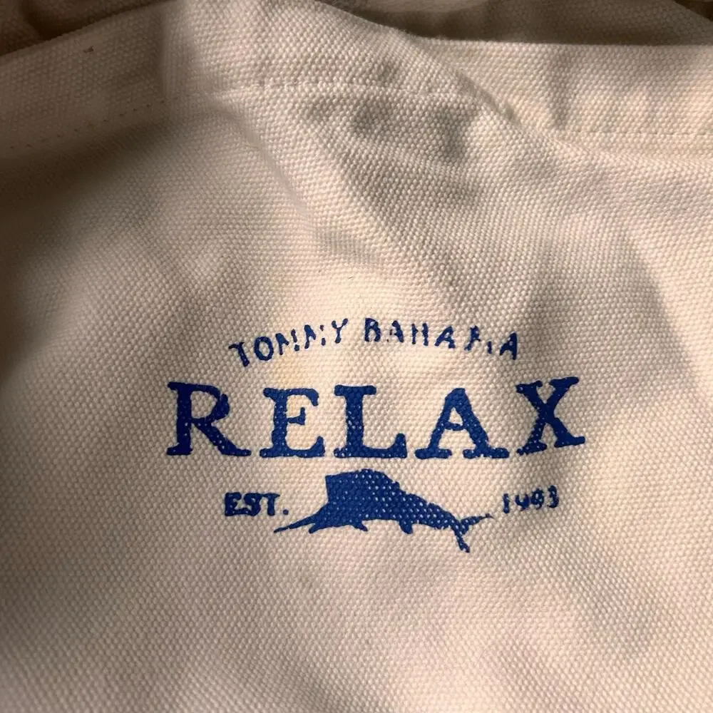 Tommy Bahama Relax Canvas Striped Large Tote Bag 20x20